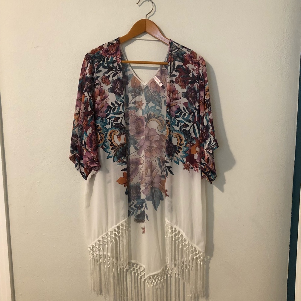 Target Floral Kimono w/ Fringe